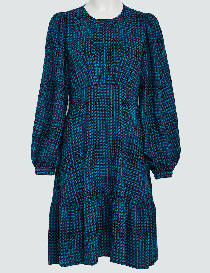 Peppercorn PCPalmer Round Neck Short Dress Kjoler 1020P Moonlit Ocean Print