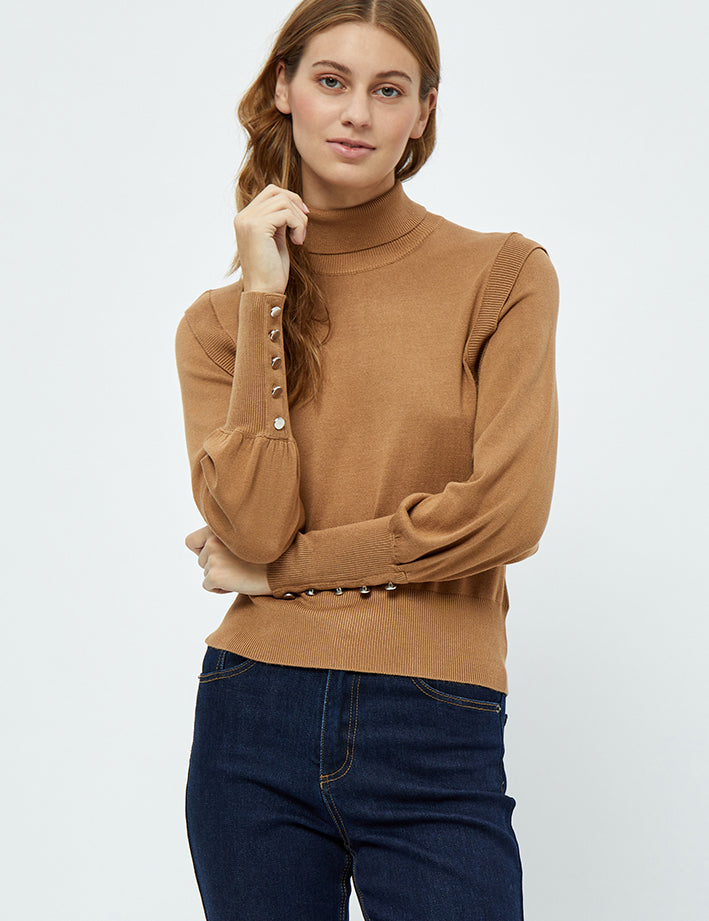 Peppercorn PCTana Rullekrave Pullover 5600 Tobacco Brown