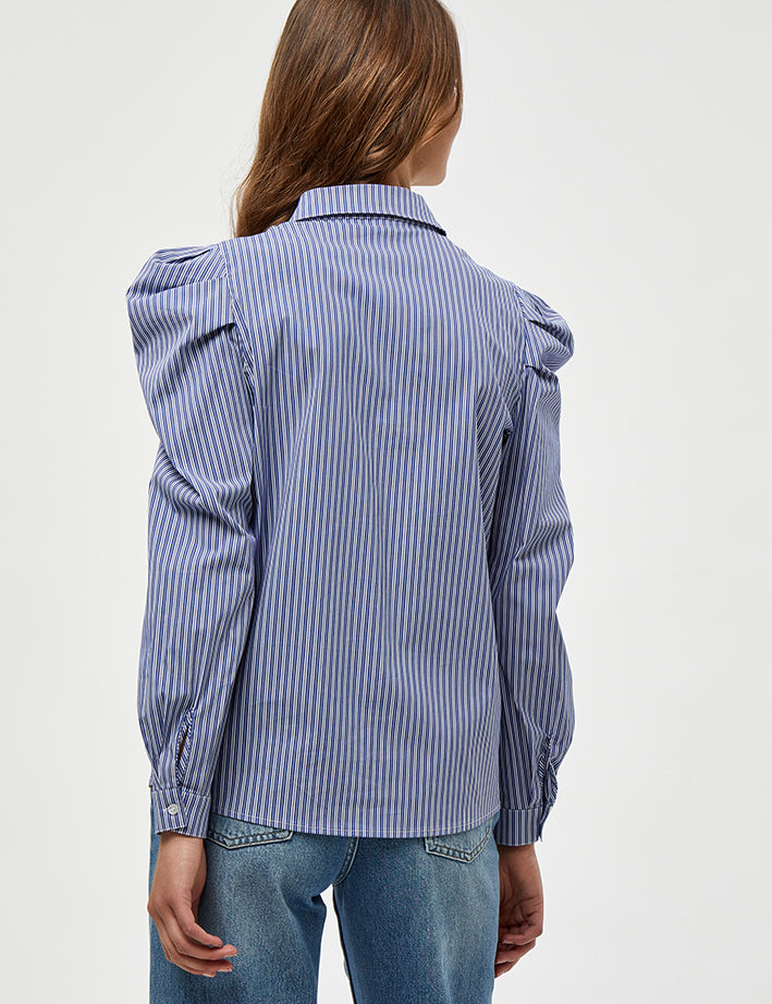 Minus MSElayna Stribet Skjorte Skjorter 9336S Blue Zen Stripe