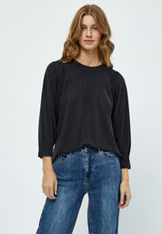 Desires Amalia 3/4 Ærme T-shirt T-Shirt Sort