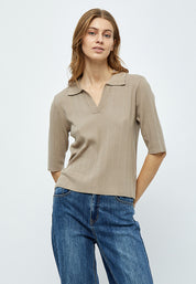 Desires Anne 2/4 Ærme Polo Pullover Pullover 0021 Cobblestone