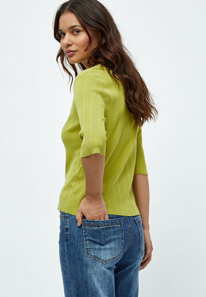 Desires Anne 2/4 Ærme Polo Pullover Pullover 3208 Pear Green