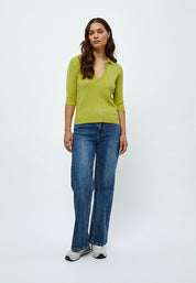 Desires Anne 2/4 Ærme Polo Pullover Pullover 3208 Pear Green