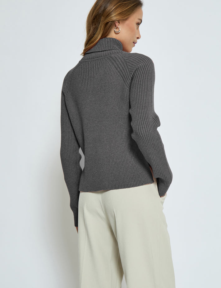 Minus Ava Strik Kravetrøje Pullover 112M Light Grey Melange