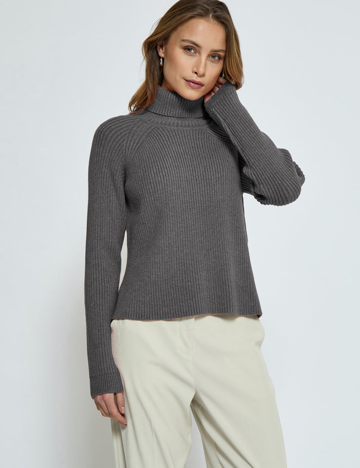 Minus Ava Strik Kravetrøje Pullover 112M Light Grey Melange