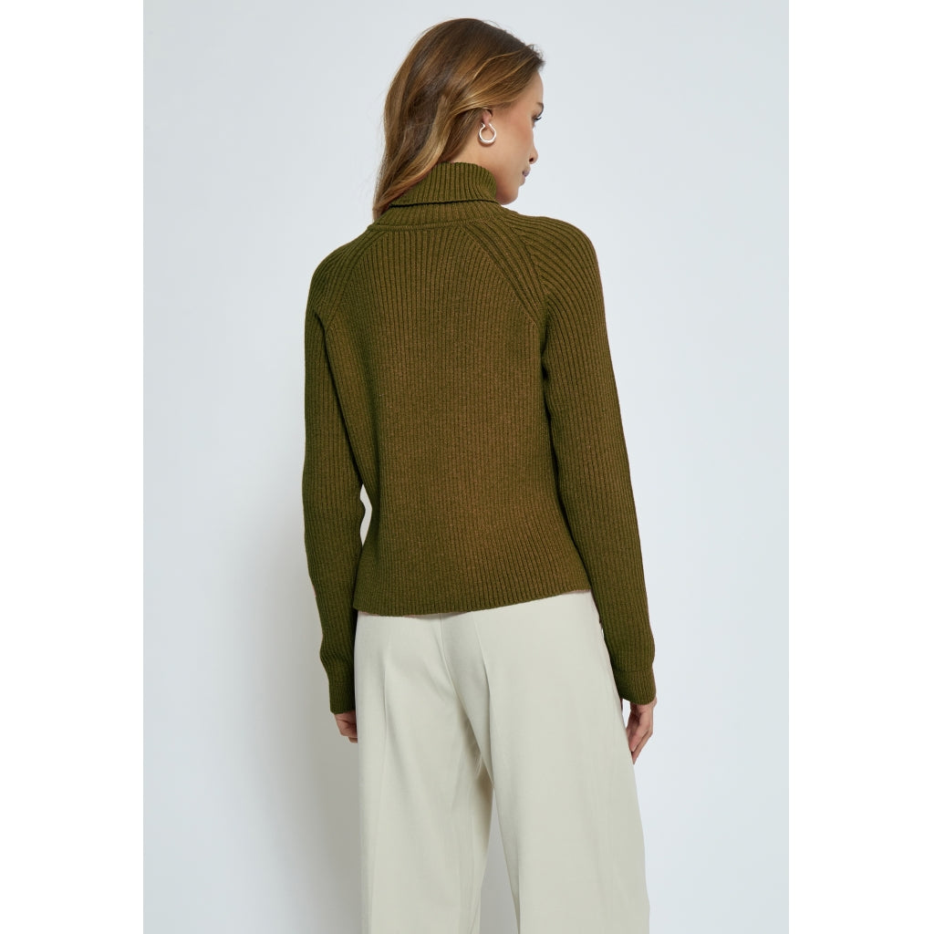 Minus Ava Strik Kravetrøje Pullover 444 Dark Olive