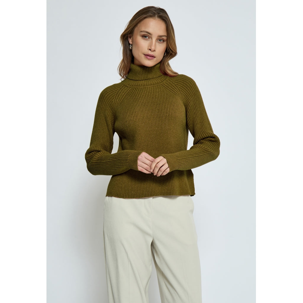 Minus Ava Strik Kravetrøje Pullover 444 Dark Olive