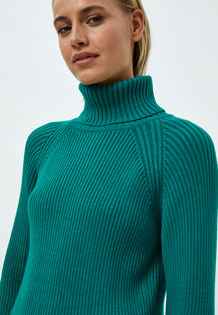 Minus Ava Strik Turtleneck Kjole Kjoler 481 Ocean Green