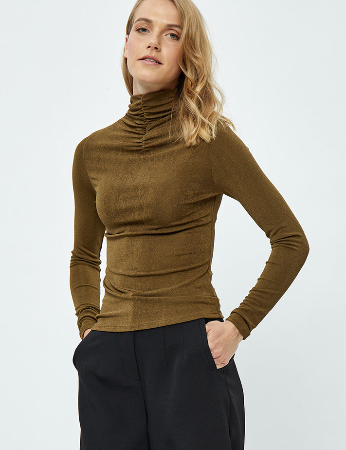 Desires Bob High Neck Long Sleeve T-Shirt T-Shirt 5168S Beech Green ST