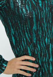 Minus Caia Glitter Dress Kjoler 3036 JADE GREEN