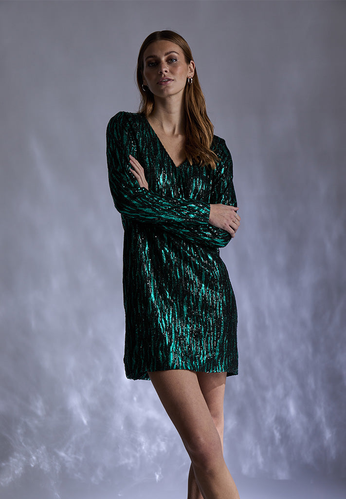 Minus Caia Glitter Dress Kjoler 3036 JADE GREEN