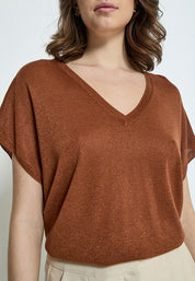Minus Carlina Batsleeve Knit Tee T-Shirt 3000L Desert Sand Metal.