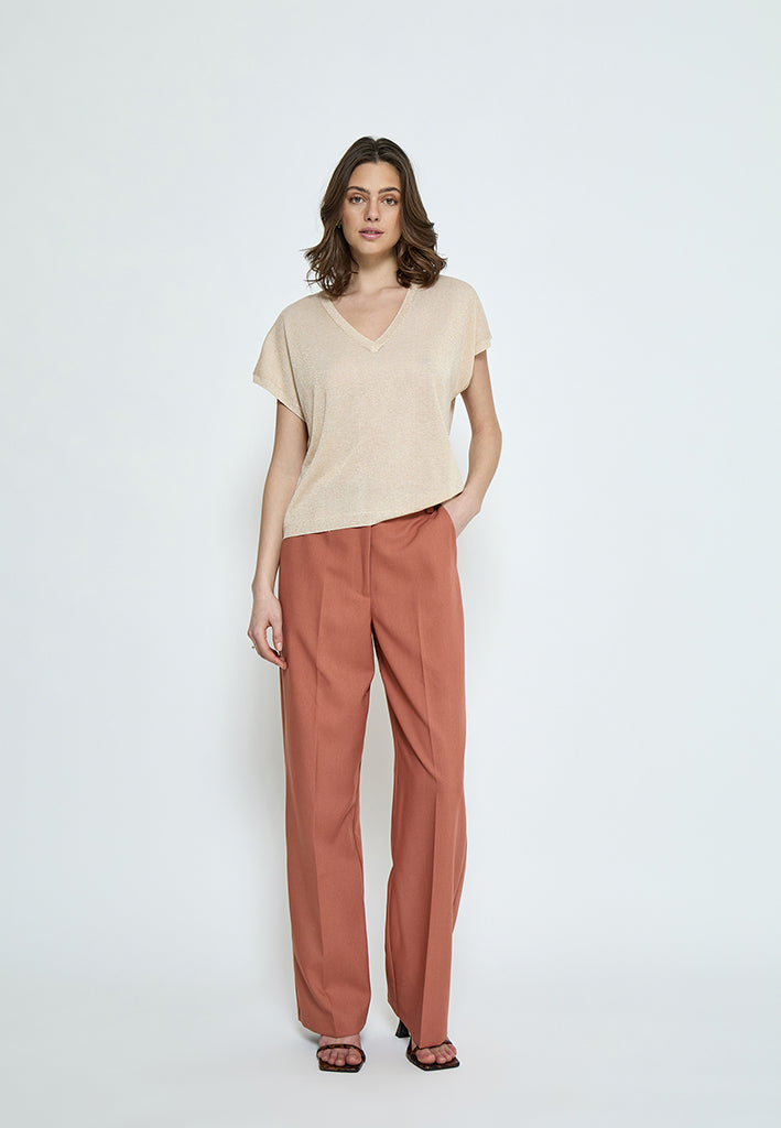 Minus Carlina T-Shirt T-Shirt 348MET Medal gold Metallic