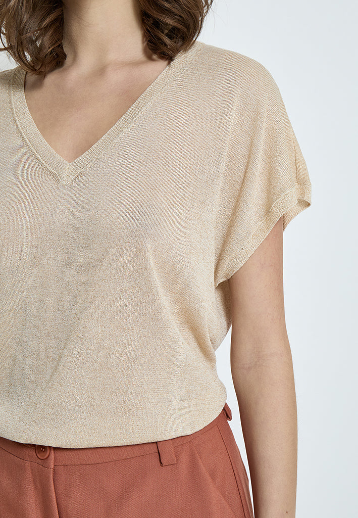 Minus Carlina T-Shirt T-Shirt 348MET Medal gold Metallic
