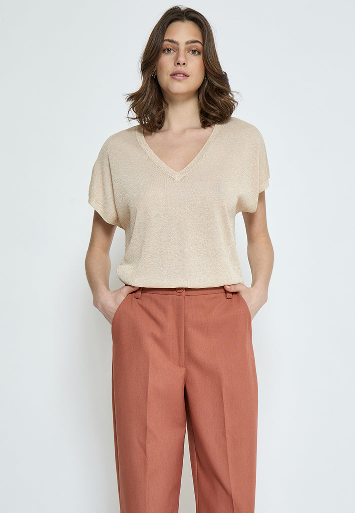Minus Carlina T-Shirt T-Shirt 348MET Medal gold Metallic