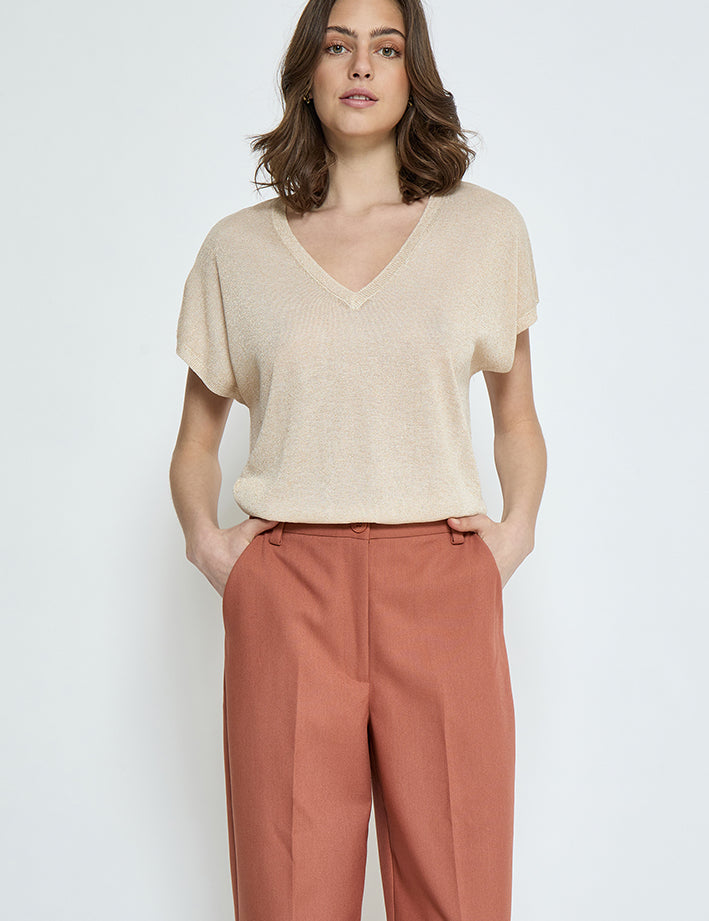 Minus Carlina T-Shirt T-Shirt 348MET Medal gold Metallic