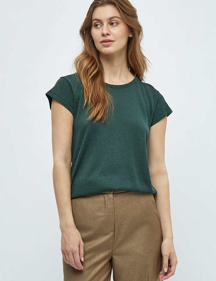 Minus MSCarlina Strik T-Shirt T-Shirt 4112MET Jungle Green Met.