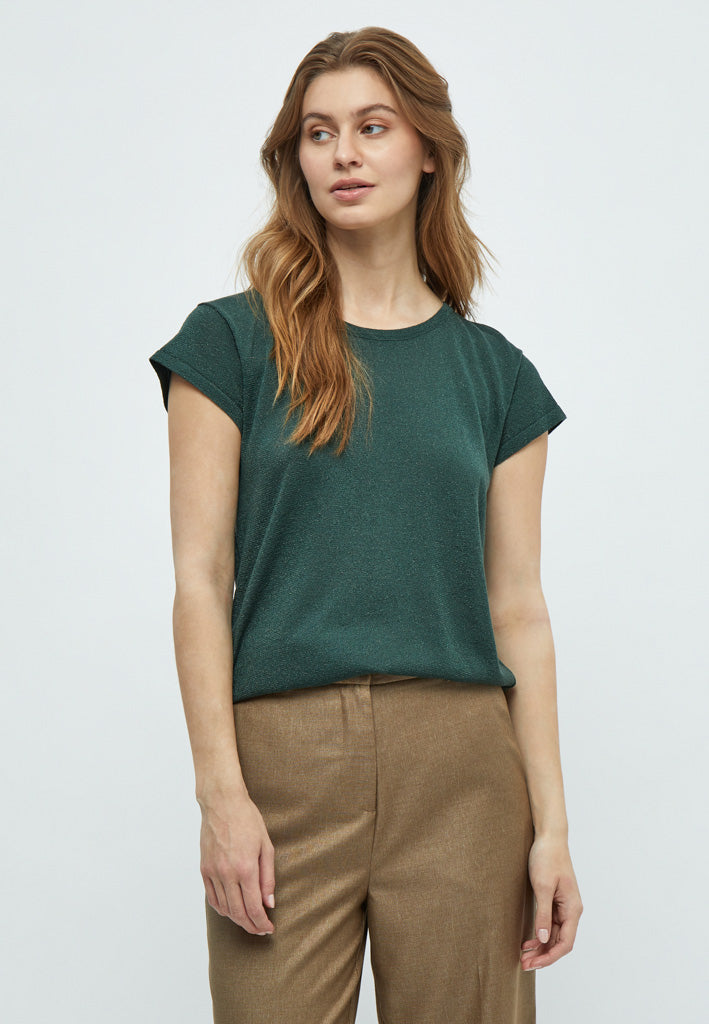 Minus MSCarlina Strik T-Shirt T-Shirt 4112MET Jungle Green Met.