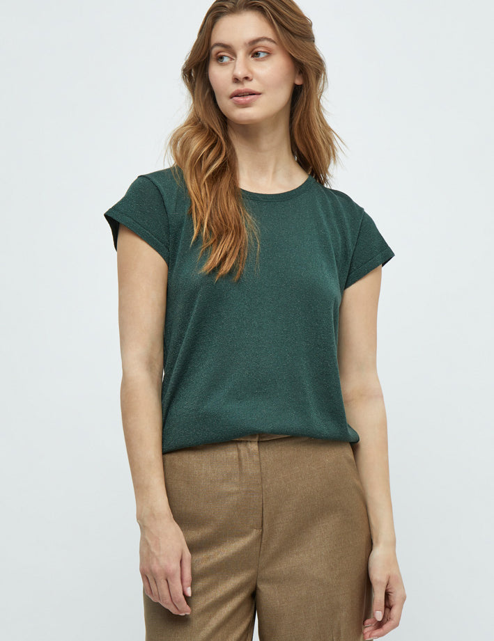Minus MSCarlina Strik T-Shirt T-Shirt 4112MET Jungle Green Met.