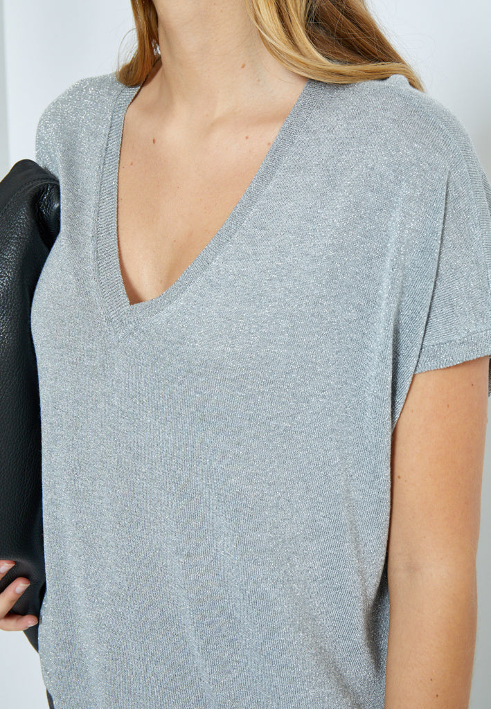Minus Carlina T-Shirt T-Shirt 112MET Light Grey Metal.