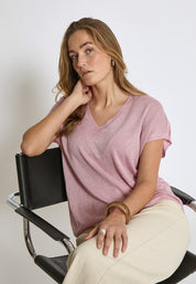 Minus Carlina T-Shirt T-Shirt 6029MET Orchid Pink Met.