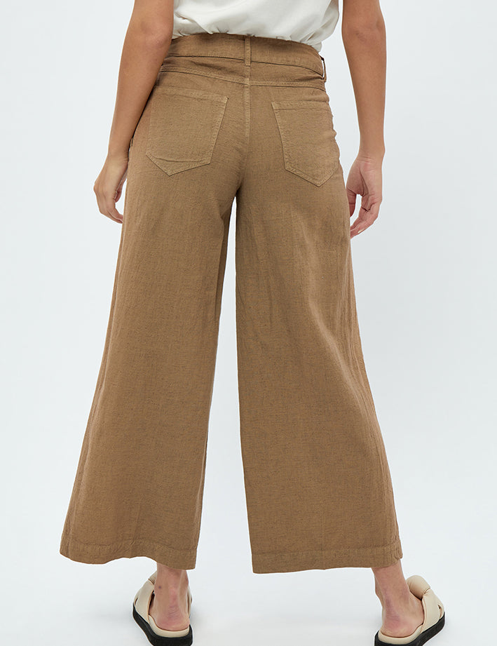 Desires Casta Mid Waist Crop Wide Pants Bukser 5018 SEPIA TINT