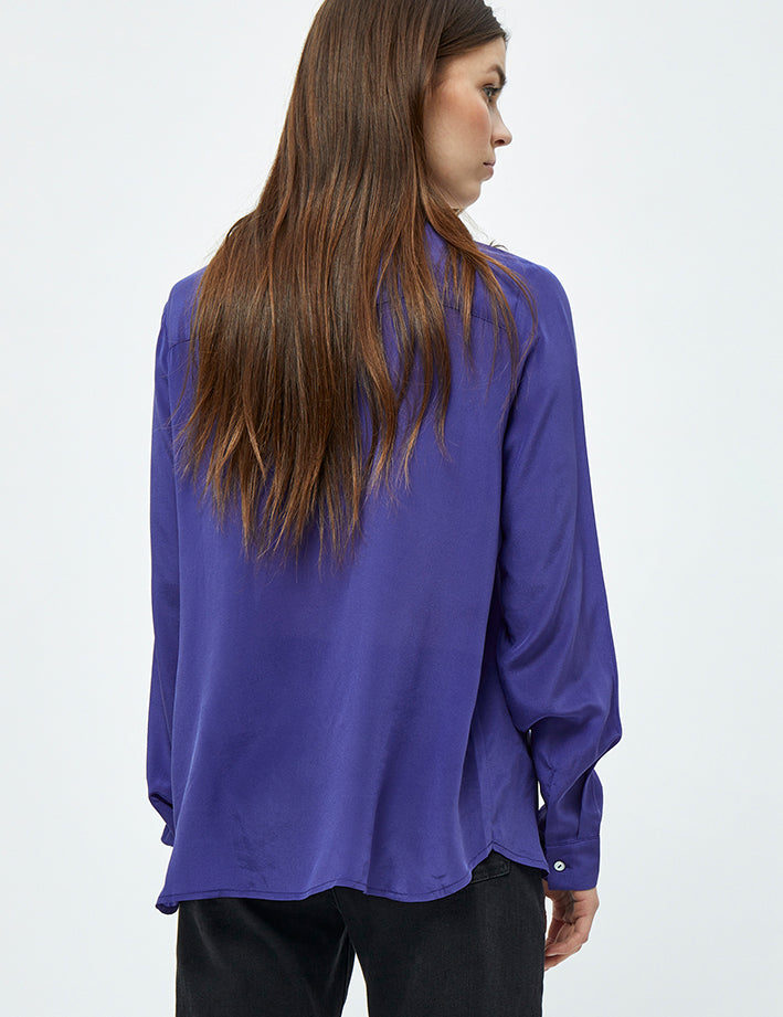 Minus Caty Silke Skjorte Skjorter 518 Dress Blues