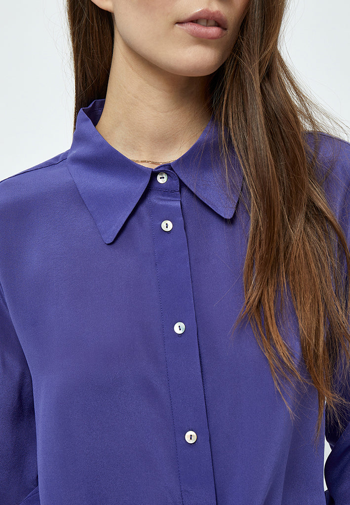 Minus Caty Silke Skjorte Skjorter 518 Dress Blues