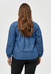 Peppercorn Cia bluse Curve Bluser 9610 Mid Blue Denim