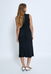 Desires DSAneli V-neck Rib Midi Knit Dress Kjoler Sort