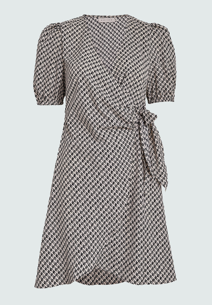 Desires DSBianna Short Wrap Dress Kjoler 2105P Feather Gray Print