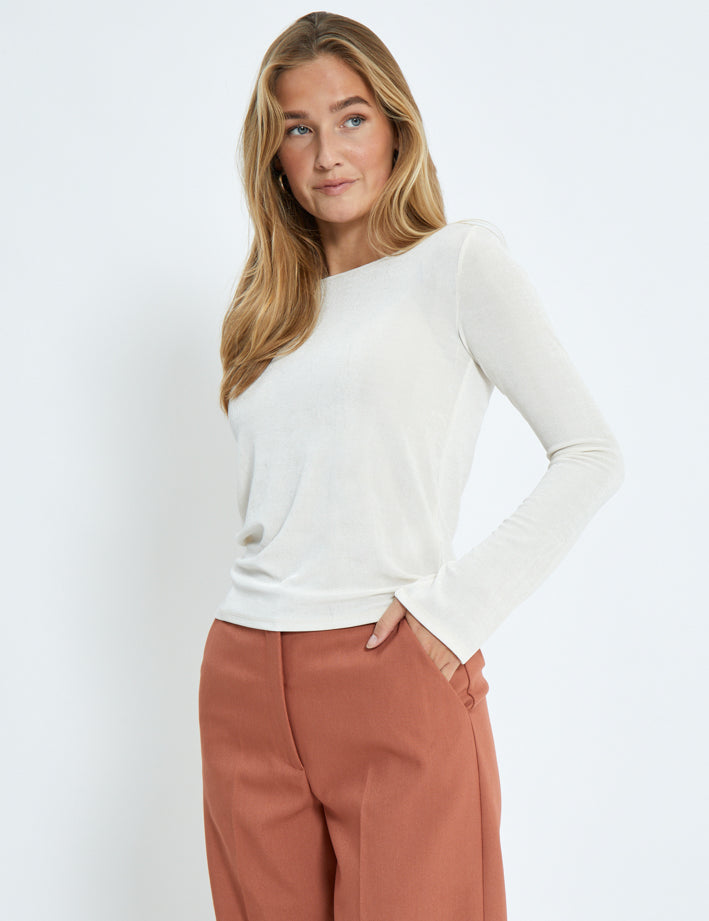 Desires DSBob Long Sleeve Boatneck Top Toppe 0011 Gardenia