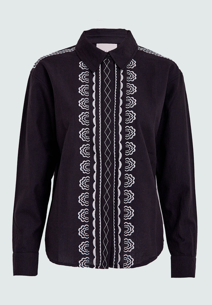 Desires DSCharlene Embroidery Shirt Skjorter Sort