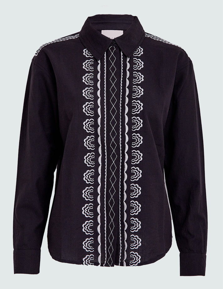 Desires DSCharlene Embroidery Shirt Skjorter Sort
