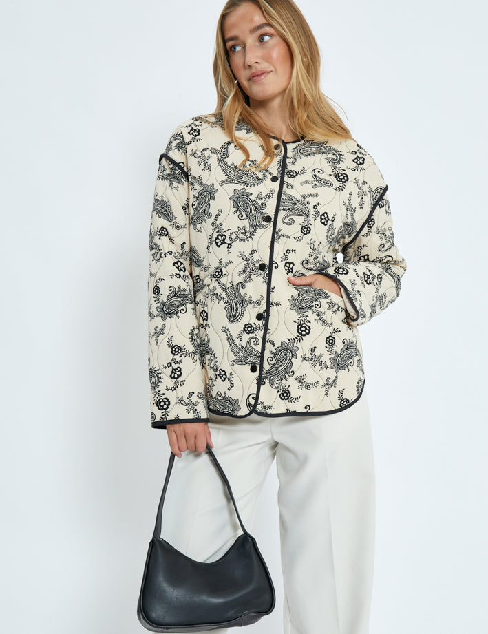 Desires DSCora Qualited Jacket Jakker 2206P Fog Sand Print