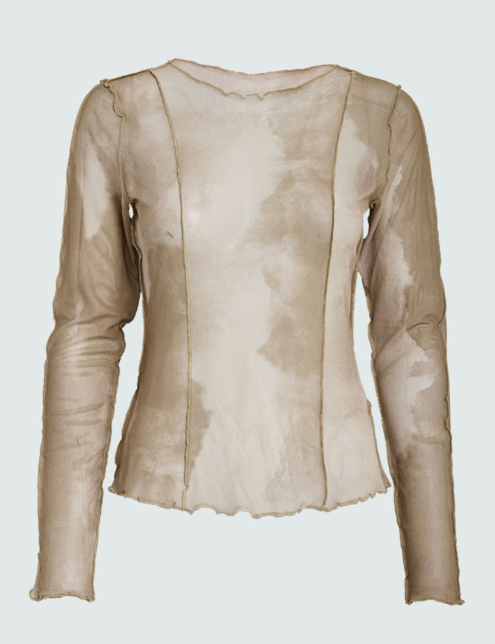 Desires DSDaliah Mesh Top Toppe 2105P Feather Gray Print