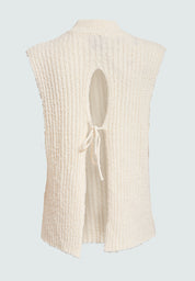 Desires DSDana Open Back Knit Vest Vest 0024 Buttercream White