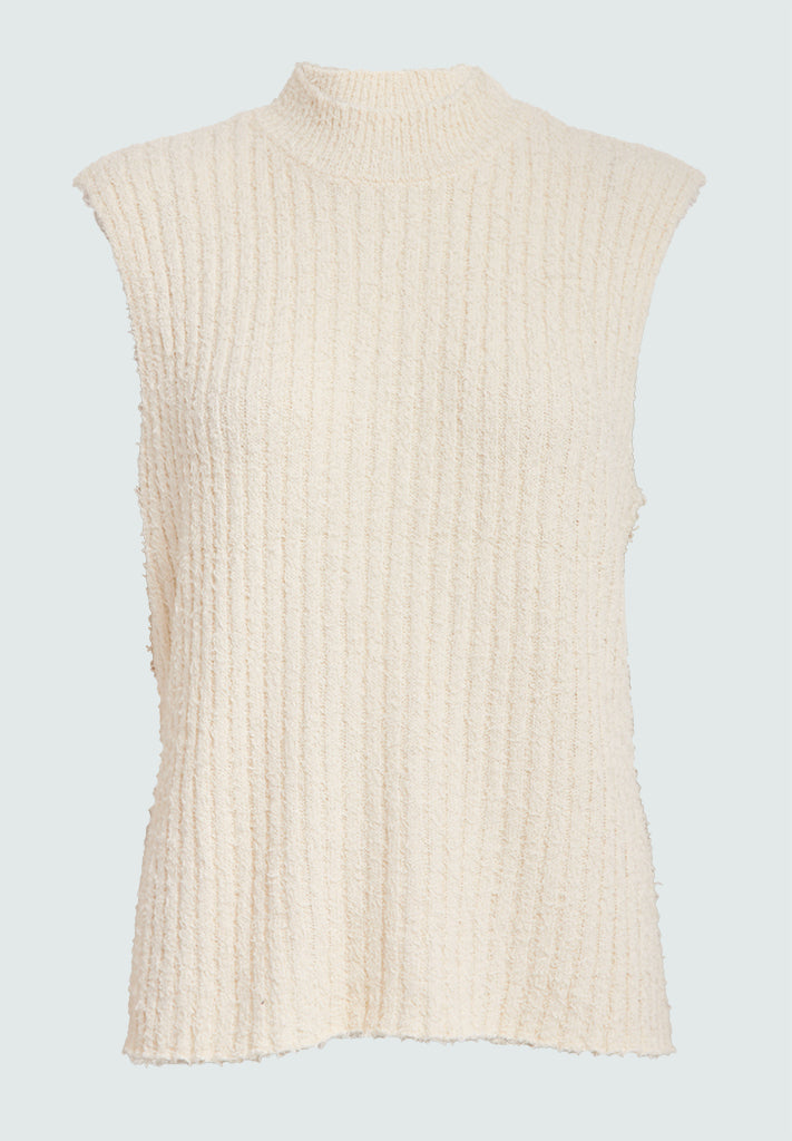 Desires DSDana Open Back Knit Vest Vest 0024 Buttercream White