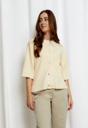 Desires DSDelta Short Sleeve Knit Cardigan Cardigans 0024 Buttercream White
