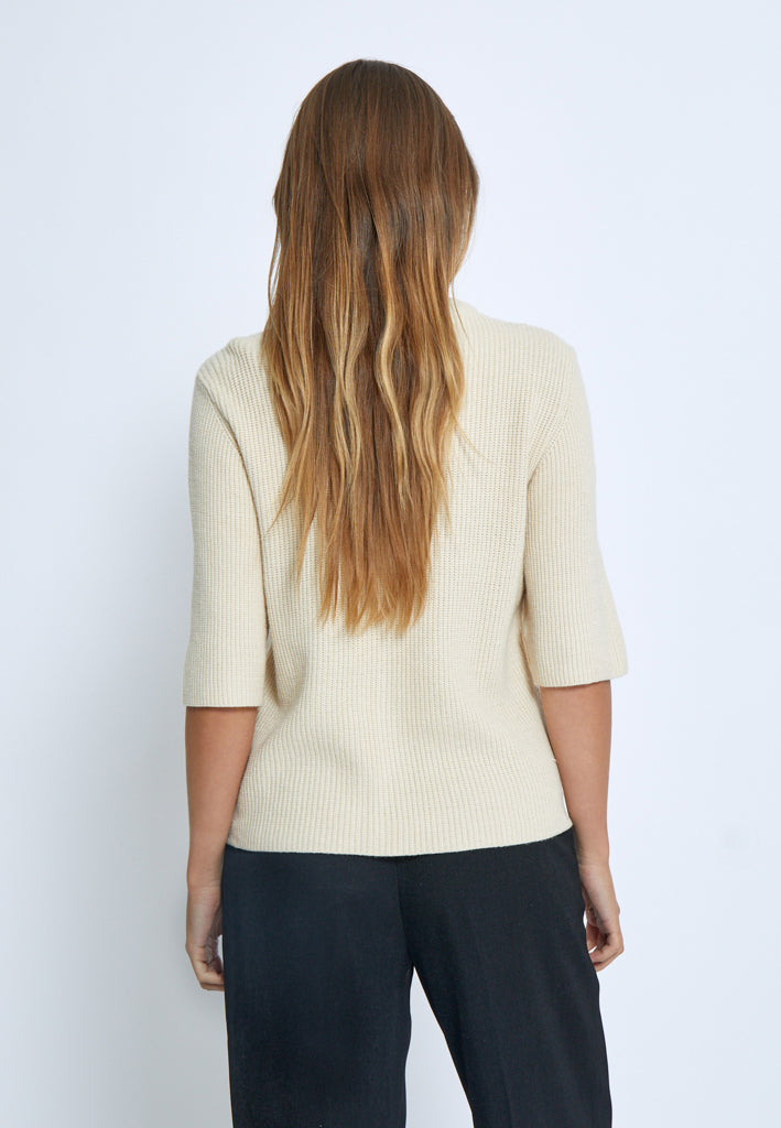Desires DSDelta Short Sleeve Knit Cardigan Cardigans 0024 Buttercream White