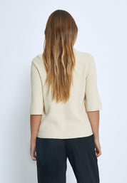Desires DSDelta Short Sleeve Knit Cardigan Cardigans 0024 Buttercream White