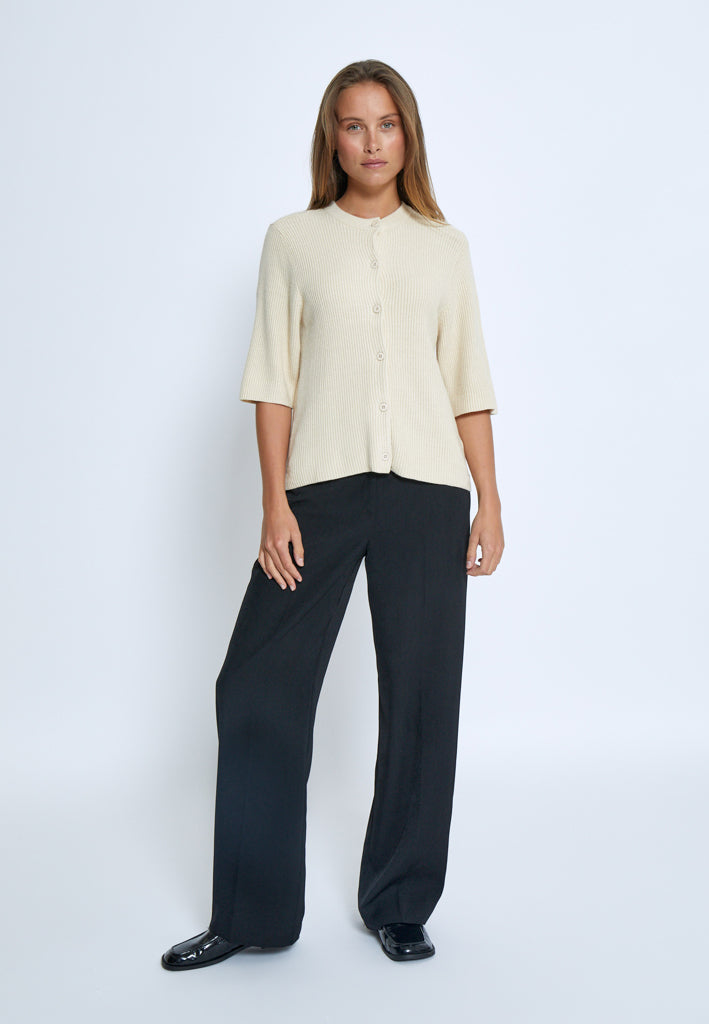 Desires DSDelta Short Sleeve Knit Cardigan Cardigans 0024 Buttercream White