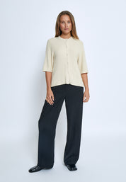 Desires DSDelta Short Sleeve Knit Cardigan Cardigans 0024 Buttercream White