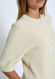 Desires DSDelta Short Sleeve Knit Cardigan Cardigans 0024 Buttercream White