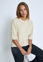 Desires DSDelta Short Sleeve Knit Cardigan Cardigans 0024 Buttercream White