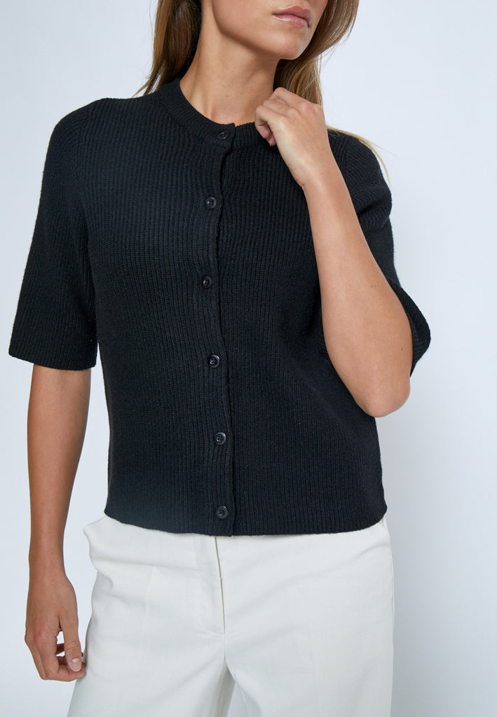 Desires DSDelta Short Sleeve Knit Cardigan Cardigans Sort