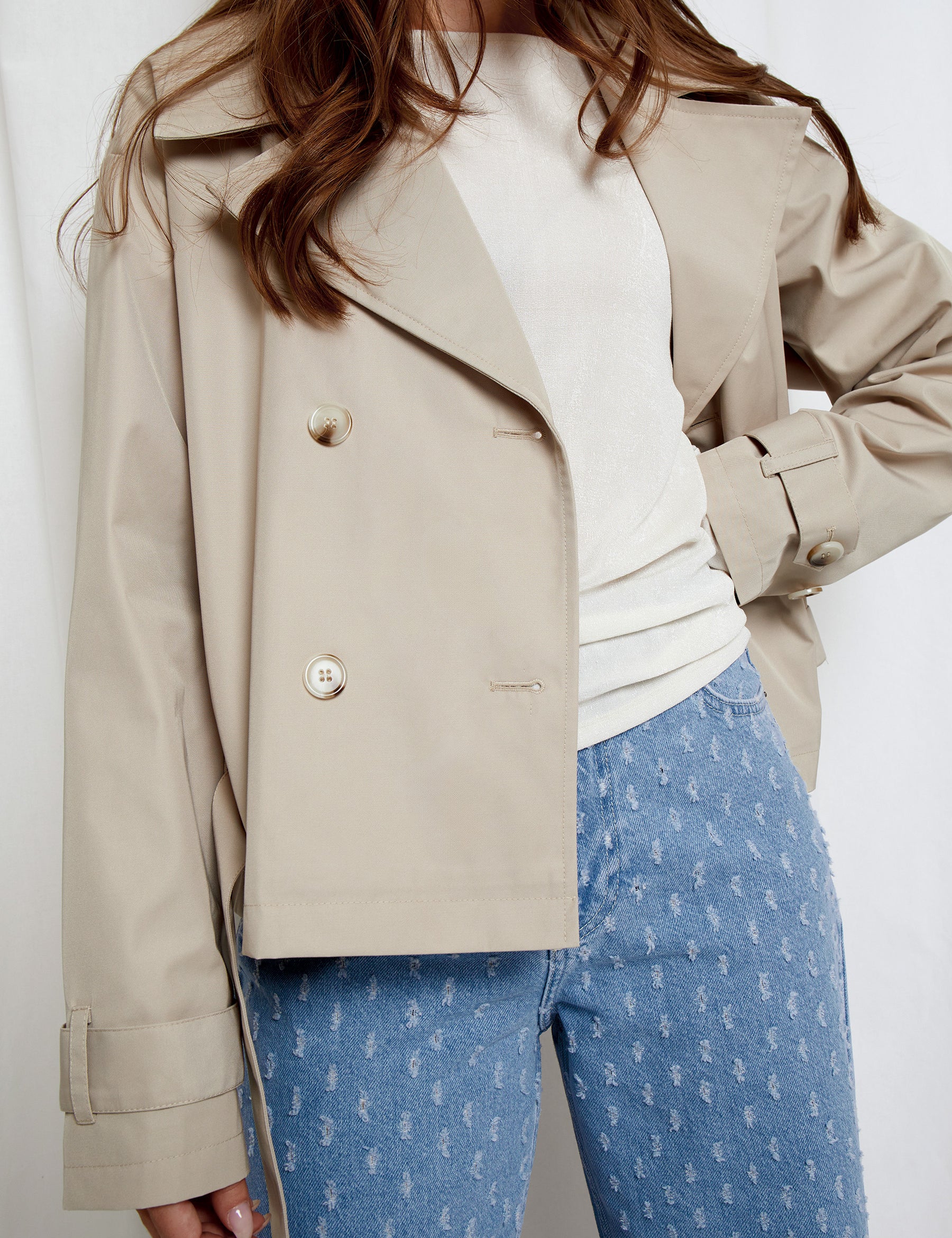Desires DSDonna Short Trench Coat Jakker 2105 Feather Gray
