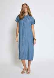 Desires DSElaina Lyocell Shirt Dress Kjoler 004 Mid-blue Denim