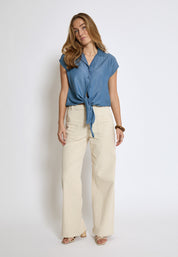 Desires DSElaina Lyocell Top Skjorter 004 Mid-blue Denim