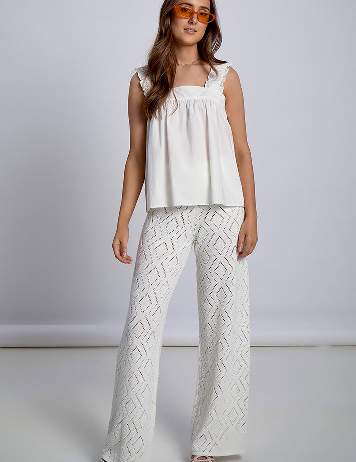 Desires DSElsa Crochet Pant Bukser 0140 Tofu